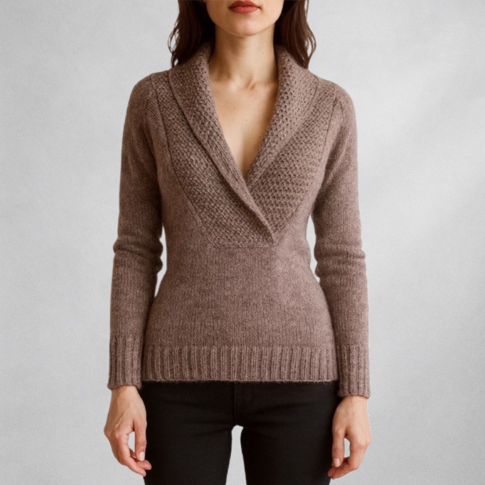 Loft Knit Alpaca Wool Acrylic Womens Sweater M Cowl Neck Light Purple